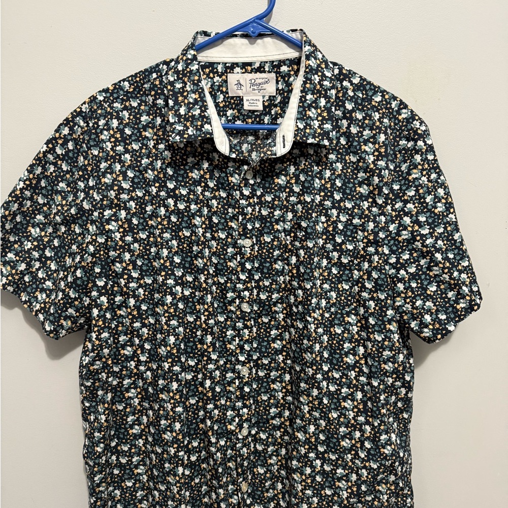 Original Penguin Black and White Casual Button Down Shirt